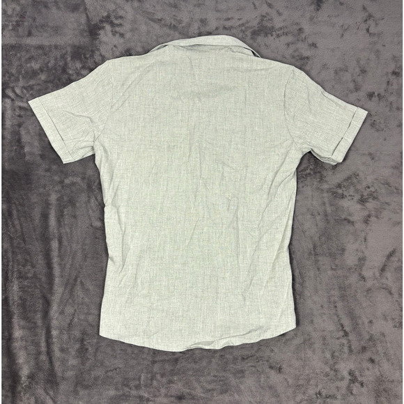 NWT COOFANDY Mens Linen Short Sleeve Summer Button Down Beach Shirt Green Medium - Picture 2 of 6